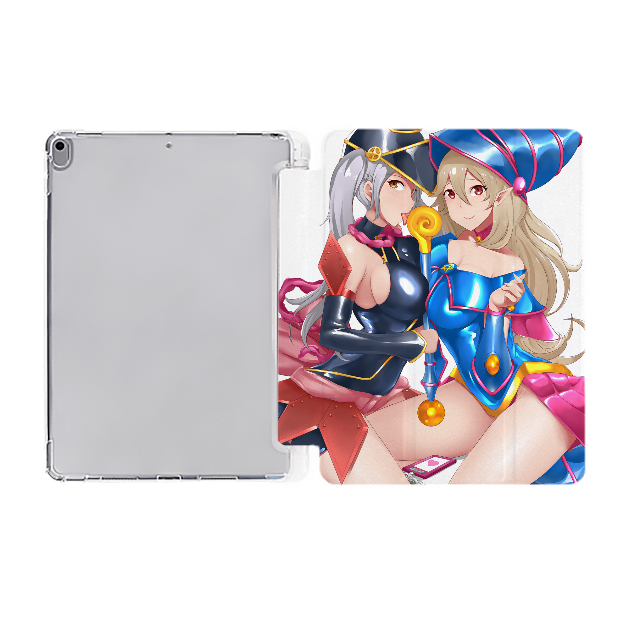 （画像用） 遊☆戯☆王 Yu-Gi-Oh! IPad ケース ペン収納付き 三つ折りスタンド PUレザー×シリコン 対応機種9.5/10.5/10.9インチ